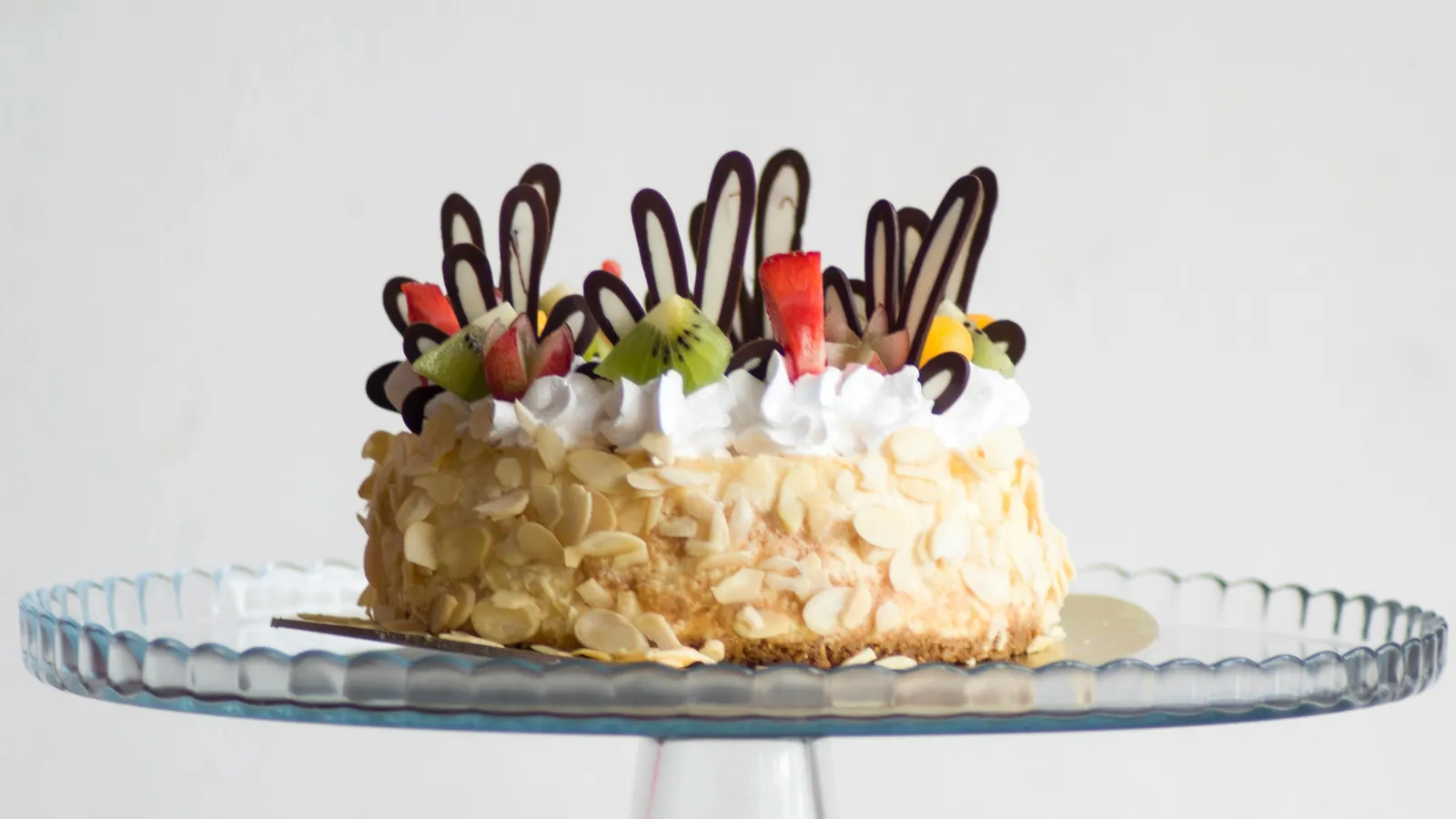 Cake Topped with Whipped Cream