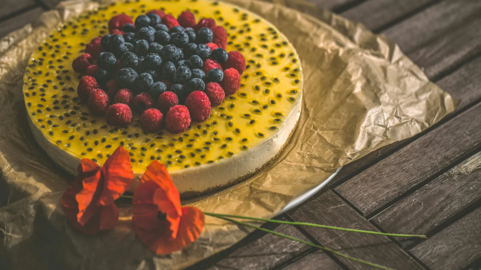 Desert with Passion Fruit Topping